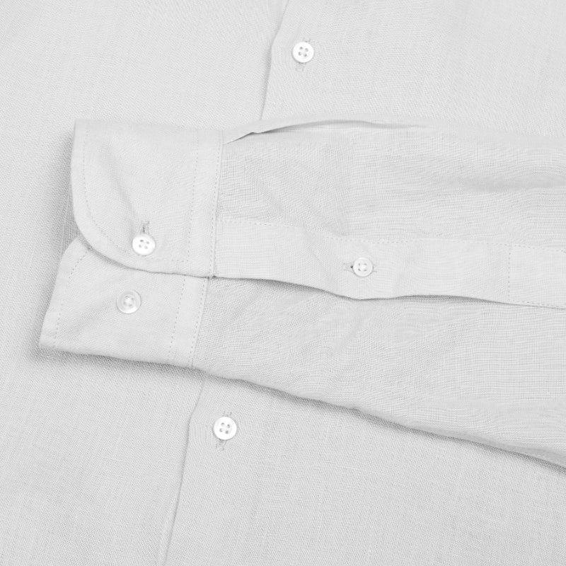 Bluemint LUCA WHITE Custom Fit Linen Shirt With Kent Collar