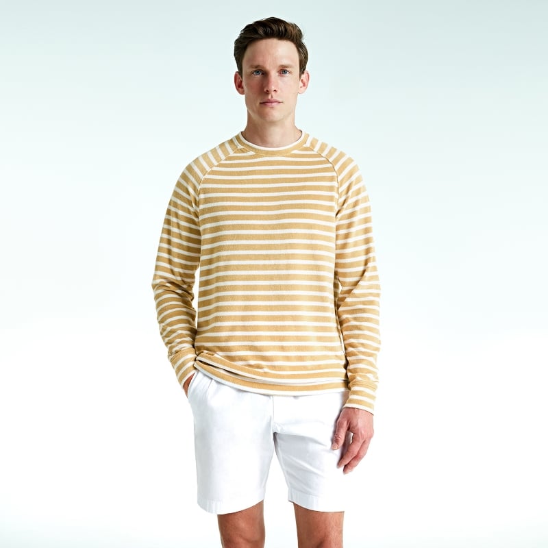 Bluemint LUCAS CAPPUCCINO STRIPEY Towelling Sweatshirt