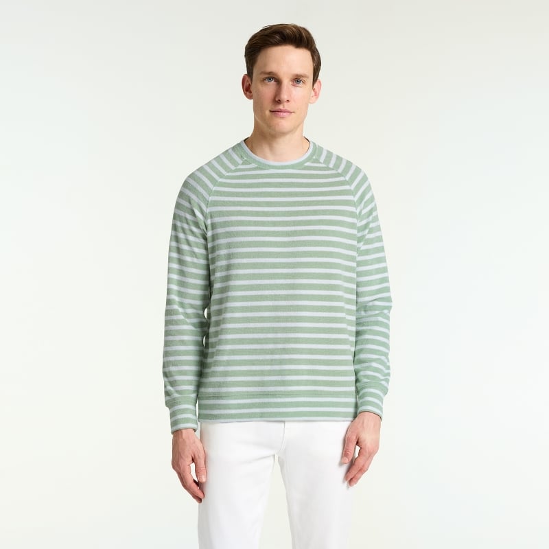 Bluemint LUCAS EVERGREEN STRIPEY Towelling Sweatshirt