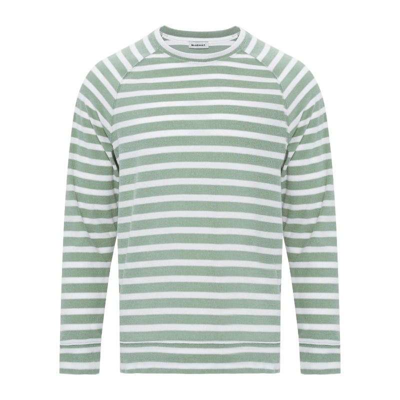 bluemint LUCAS EVERGREEN STRIPEY Towelling Sweatshirt