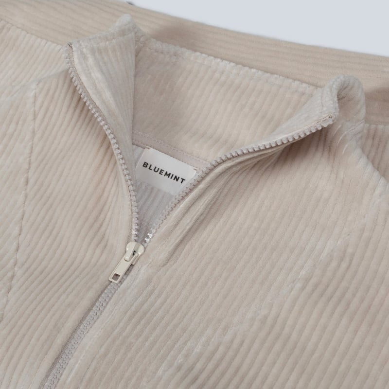 Bluemint LYA BISCOTTI Corduroy Jersey Half-Zip Sweatshirt