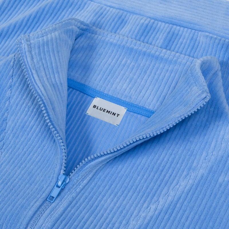 Bluemint LYA FRENCH BLUE Corduroy Jersey Half-Zip Sweatshirt