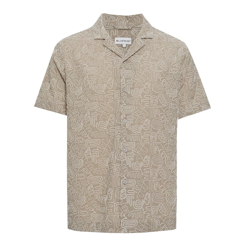 bluemint MARS EMBROIDERED STONE Embroidered Kent-Collar Shirt
