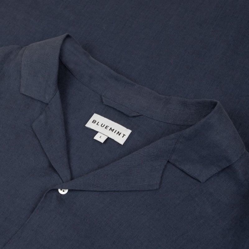 Bluemint MARS MIDNIGHT Short Sleeve Camp-Collar Linen Shirt