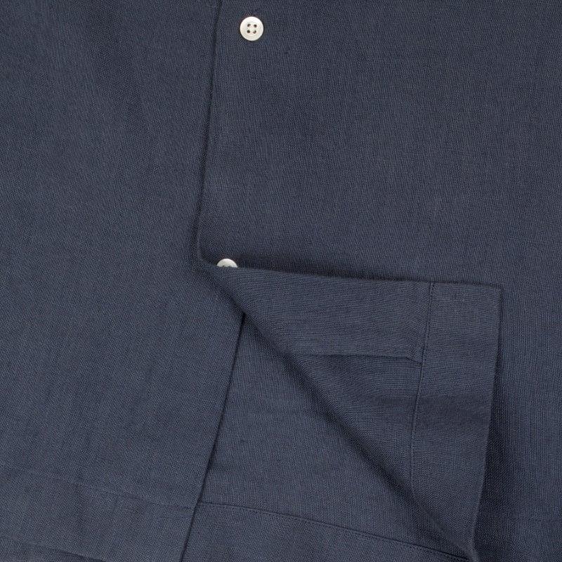 Bluemint MARS MIDNIGHT Short Sleeve Camp-Collar Linen Shirt