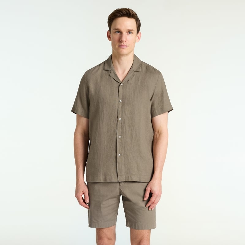 Bluemint MARS STONE Short Sleeve Camp-Collar Linen Shirt