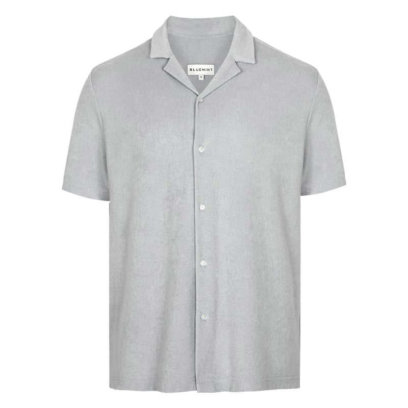 bluemint MARS TOWELLING GREY MELANGE Towelling Camp-Collar Shirt