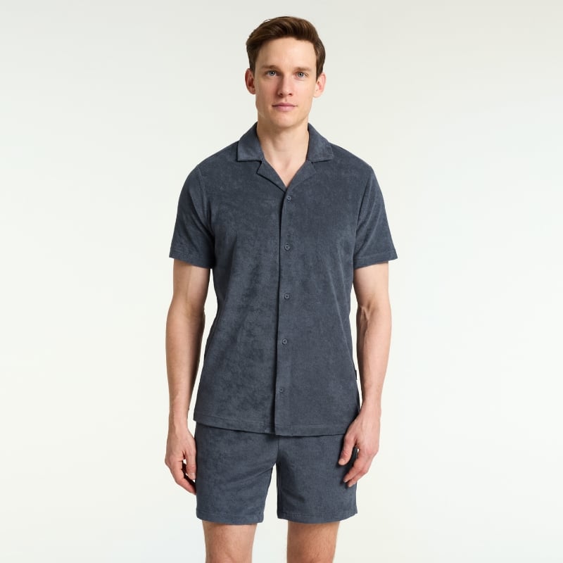 Bluemint MARS TOWELLING MIDNIGHT Towelling Camp-Collar Shirt