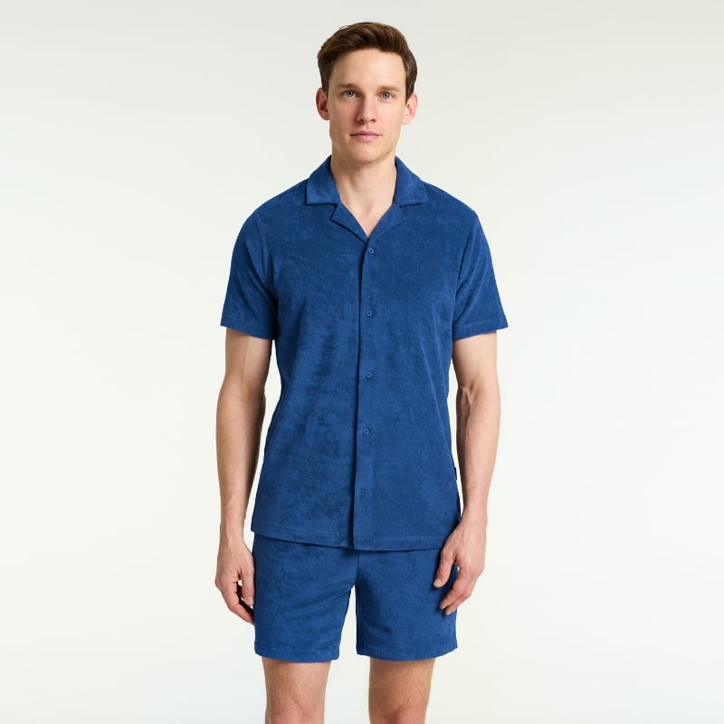Bluemint MARS TOWELLING STEEL Towelling Camp-Collar Shirt