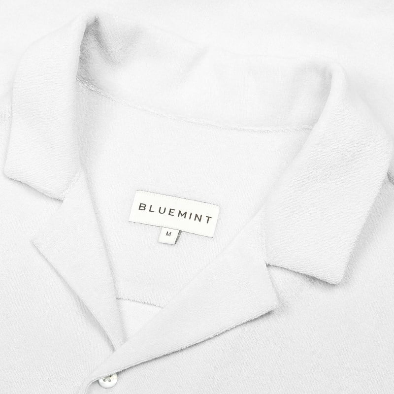 Bluemint MARS TOWELLING WHITE Towelling Camp-Collar Shirt