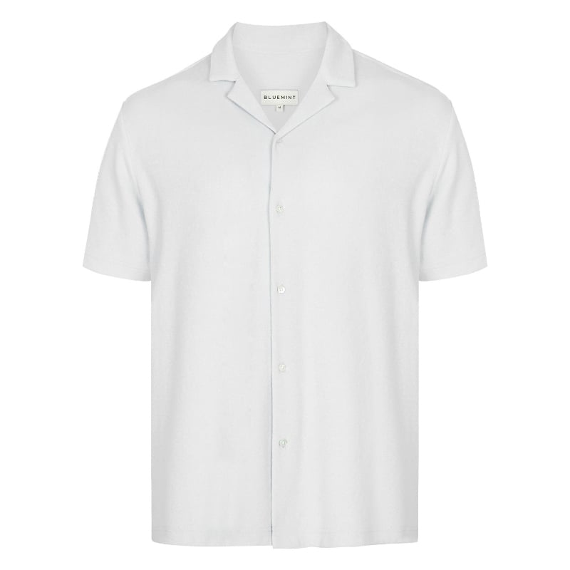 bluemint MARS TOWELLING WHITE Towelling Camp-Collar Shirt