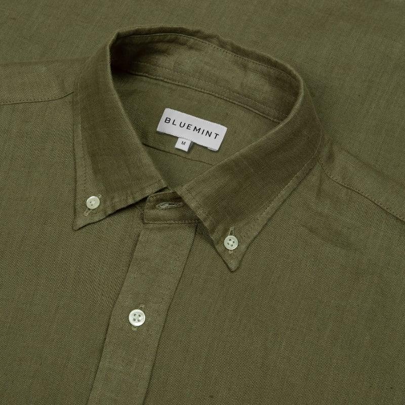 Bluemint MARTIN ARMY Classic Linen Long Sleeve Shirt
