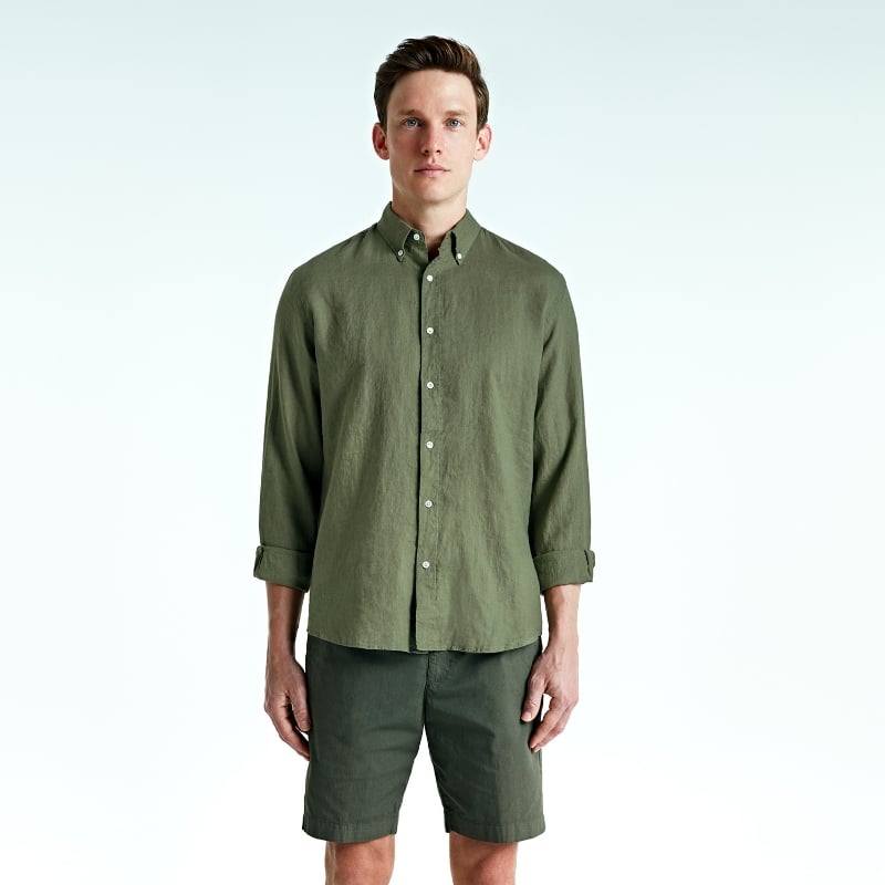 Bluemint MARTIN ARMY Classic Linen Long Sleeve Shirt