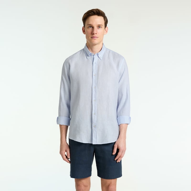 Bluemint MARTIN LIGHT SKY Classic Linen Long Sleeve Shirt