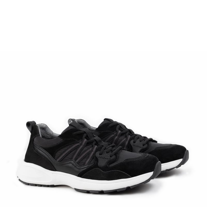 Bluemint MATT BLACK Premium Leather & Water-Repellent Sneakers