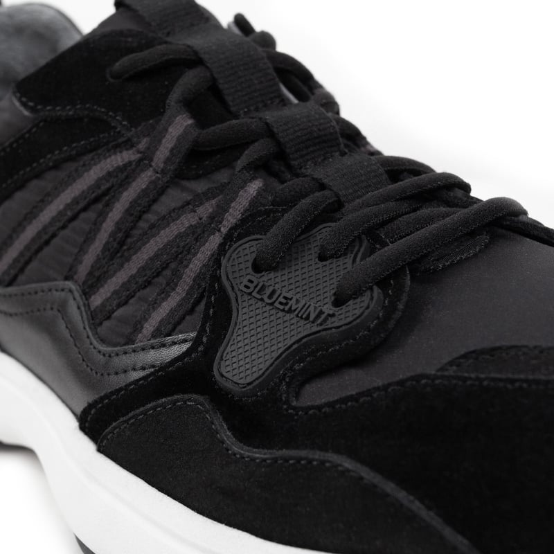 Bluemint MATT BLACK Premium Leather & Water-Repellent Sneakers
