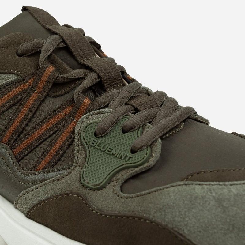 Bluemint MATT KHAKI Premium Leather & Water-Repellent Sneakers