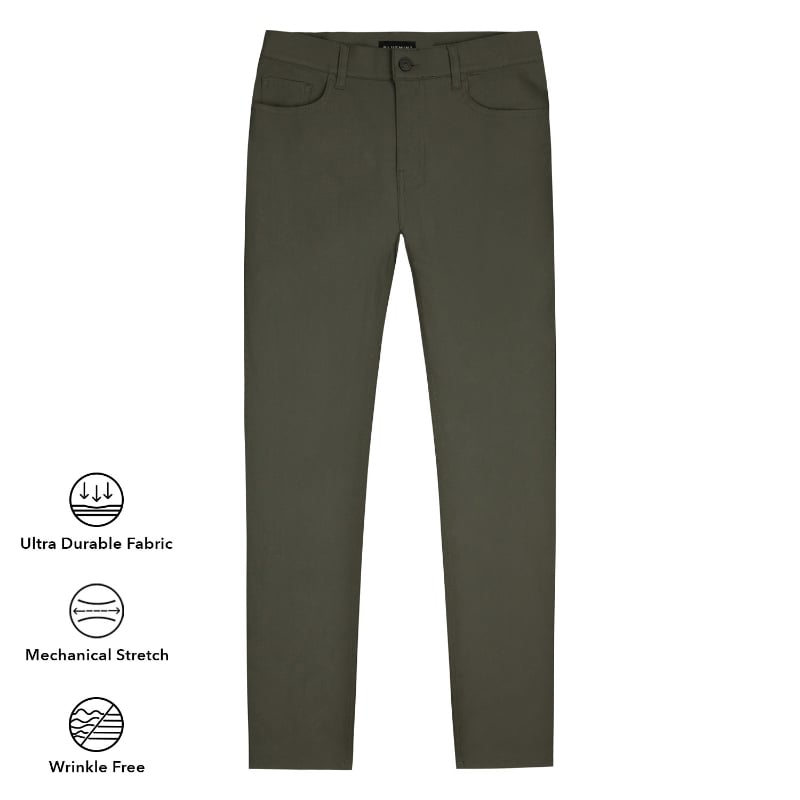 bluemint NEO IN ALL DAY TECH REGULAR OLIVE Regular Fit 5 Pocket Tech Pants