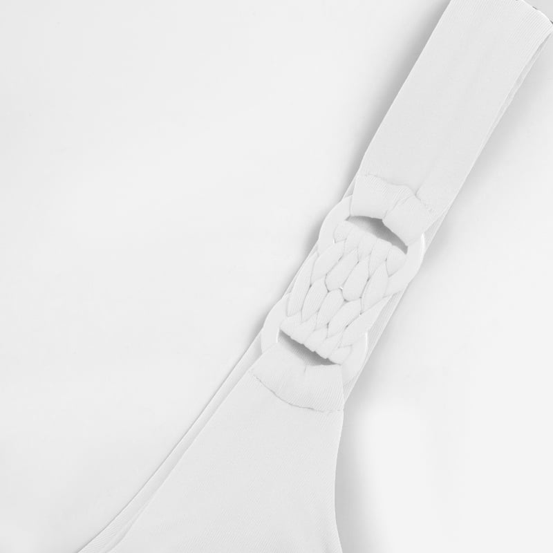 Bluemint NORA WHITE One-Shoulder Bandeau Bikini Top