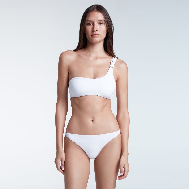 Bluemint NORA WHITE One-Shoulder Bandeau Bikini Top
