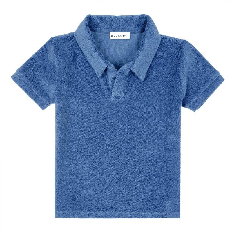 bluemint OLLIE LAGOON BLUE Kids Towelling Polo Shirt