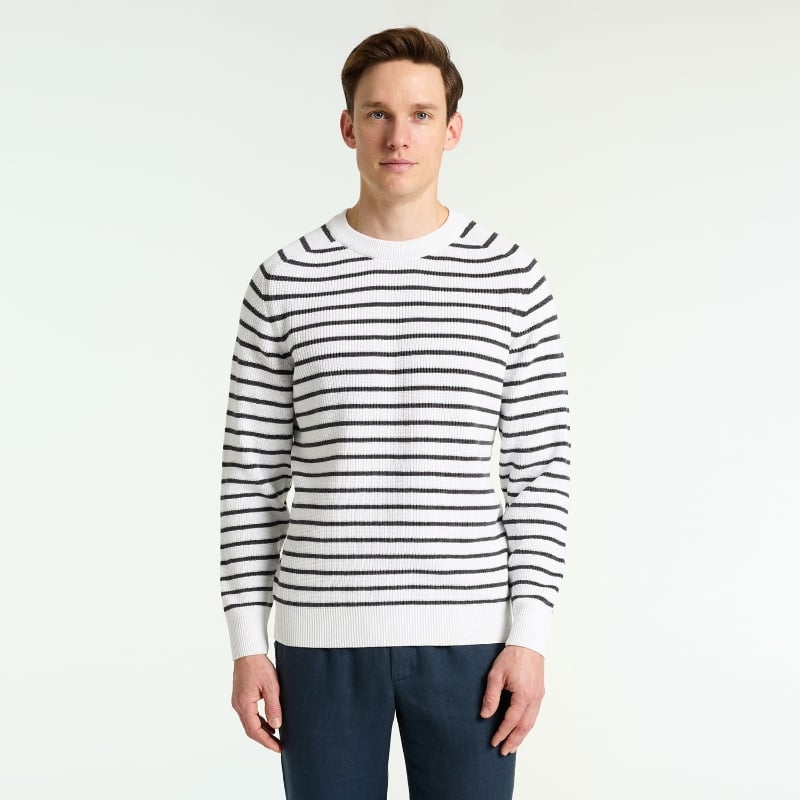 Bluemint PARMA ANTHRACITE STRIPEY Striped Cotton Melange Sweater