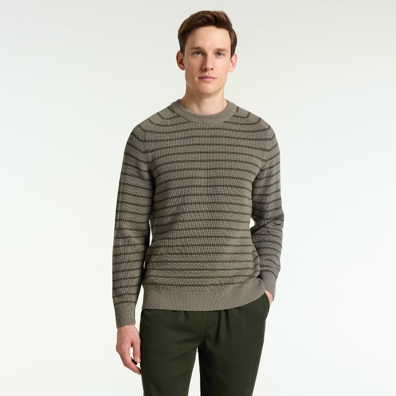 Bluemint PARMA MOCHA STRIPEY Striped Cotton Melange Sweater