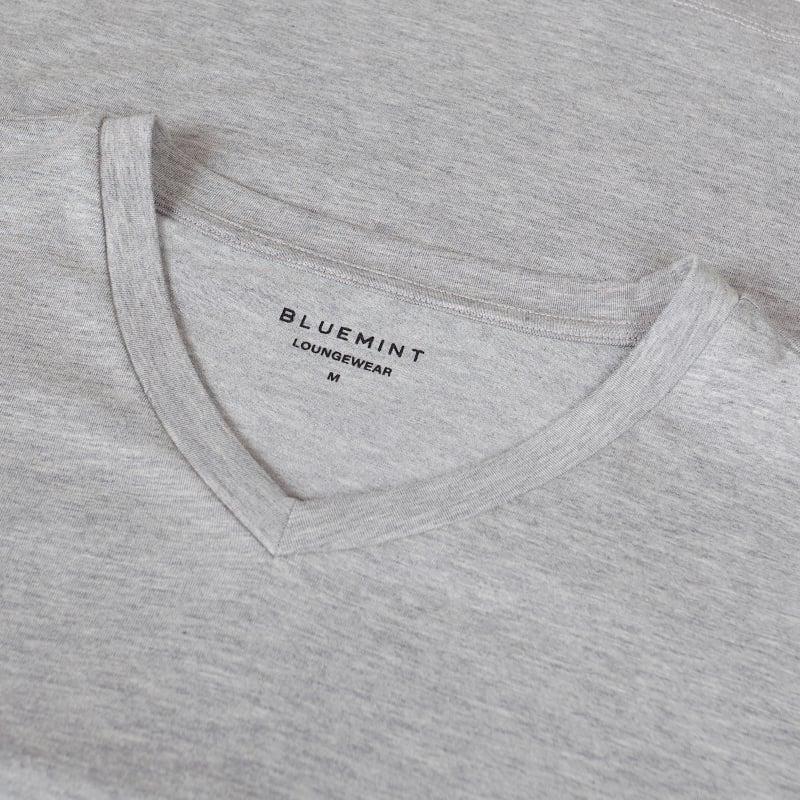 Bluemint PERCIE GREY MELANGE Cotton-Blend V-Neck T-Shirt
