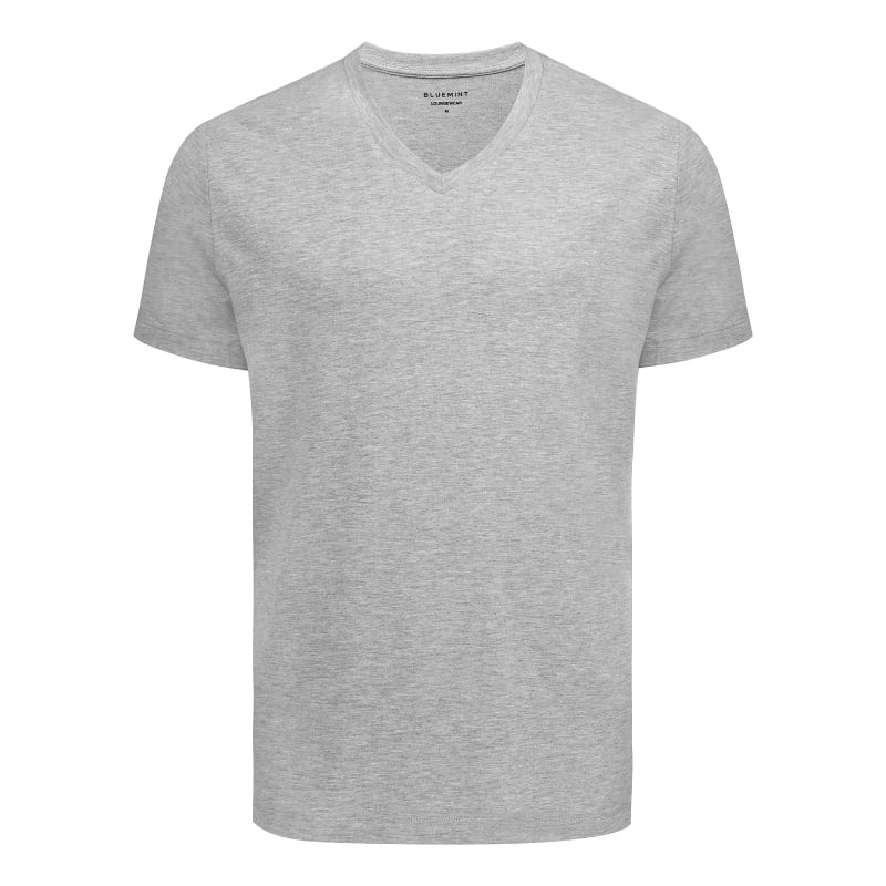 bluemint PERCIE GREY MELANGE Cotton-Blend V-Neck T-Shirt