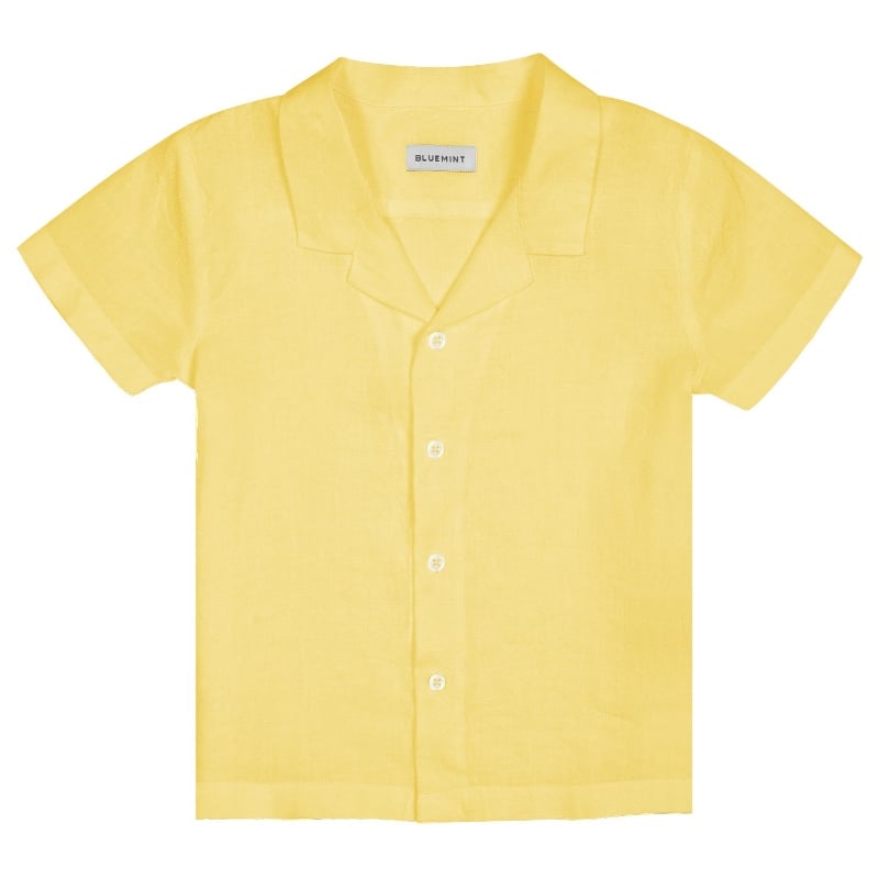 bluemint PETER BLONDE Kids Short-Sleeved Camp-Collar Linen Shirt