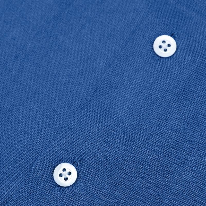 Bluemint PETER LAGOON BLUE Kids Short-Sleeved Camp-Collar Linen Shirt