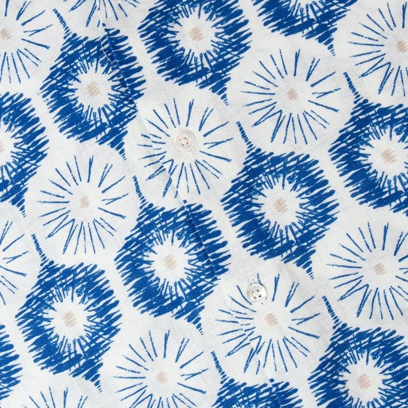 Bluemint PETER PRINTED BLUE LIFE Kids Short-Sleeved Printed Linen Shirt