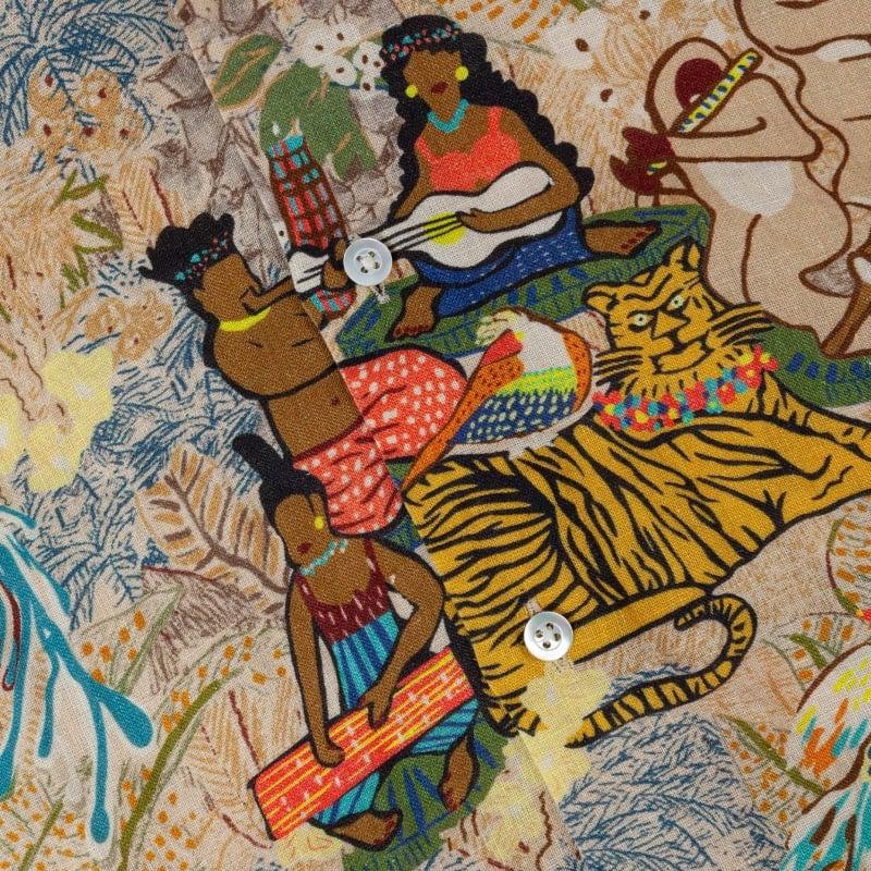 Bluemint PETER PRINTED HULUSAND Kids Short-Sleeved Printed Linen Shirt