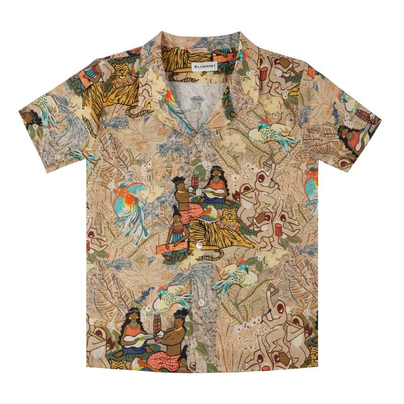 bluemint PETER PRINTED HULUSAND Kids Short-Sleeved Printed Linen Shirt