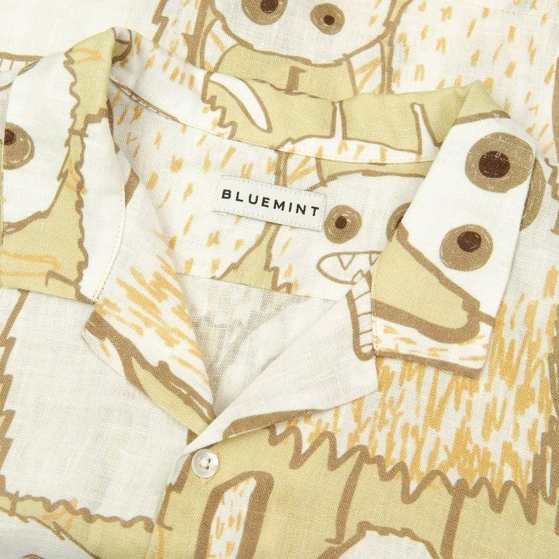 Bluemint PETER PRINTED NEUTRAL MONSTER Kids Short-Sleeved Printed Linen Shirt