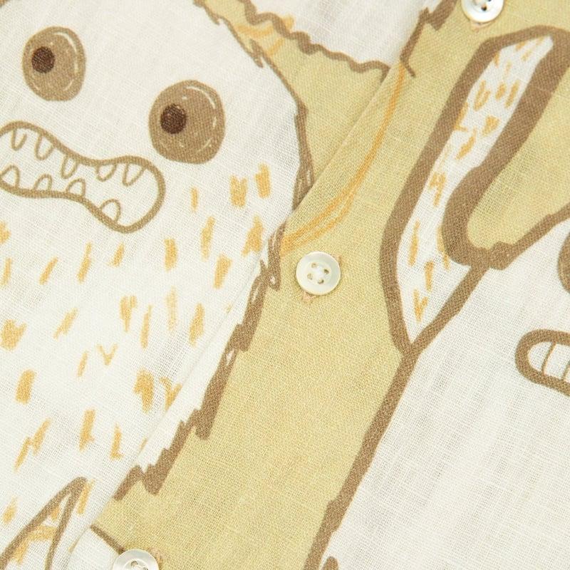 Bluemint PETER PRINTED NEUTRAL MONSTER Kids Short-Sleeved Printed Linen Shirt