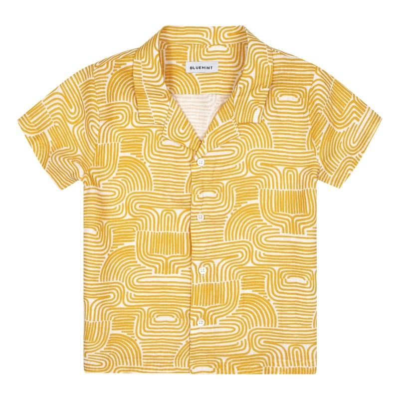 bluemint PETER PRINTED SUNSET DANCE Kids Short-Sleeved Printed Linen Shirt
