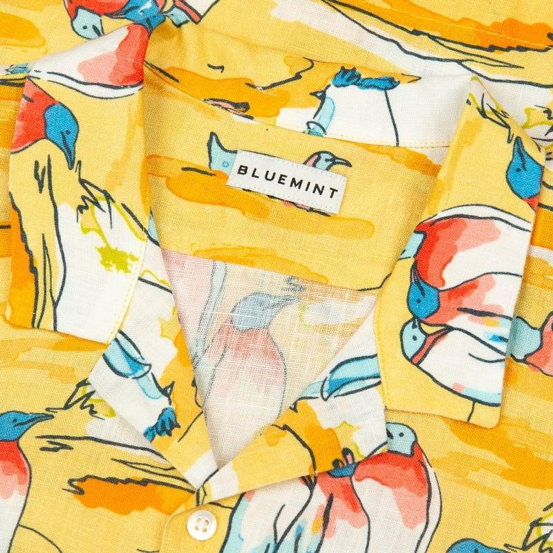 Bluemint PETER PRINTED SUNSET PENGUIN Kids Short-Sleeved Printed Linen Shirt