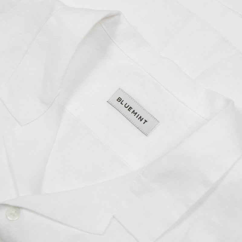 Bluemint PETER WHITE Kids Short-Sleeved Camp-Collar Linen Shirt