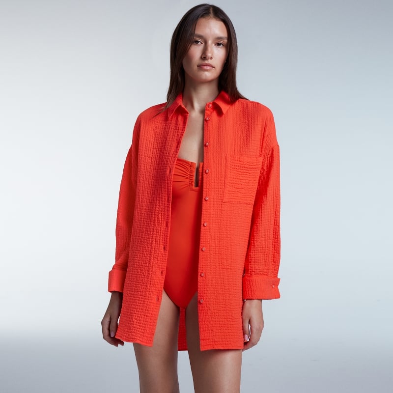 bluemint RENATA VOLCANO Crinkled Cotton Blend Shirt