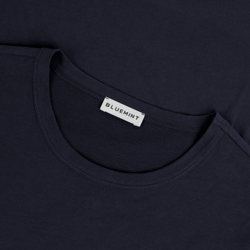 Bluemint RICCI BRUSHED DARK NAVY Brushed Pima Cotton T-Shirt