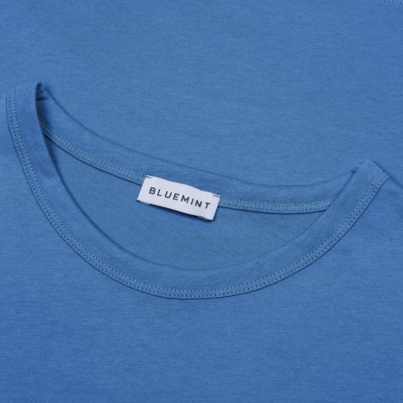 Bluemint RICCI LAGOON BLUE Crew Neck Pima Cotton T-Shirt