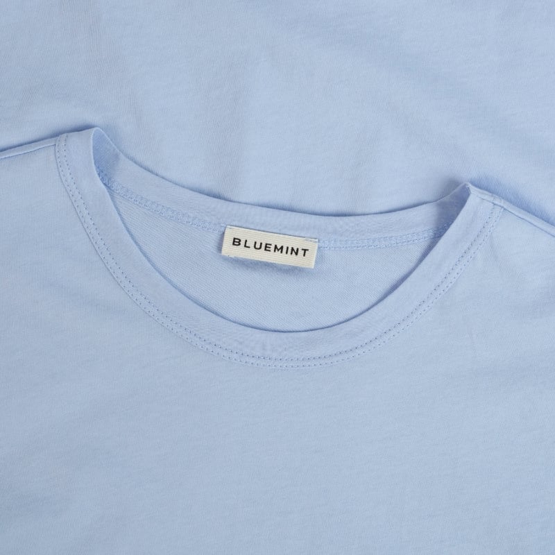 Bluemint RICCI SKY BLUE Crew Neck Pima Cotton T-Shirt