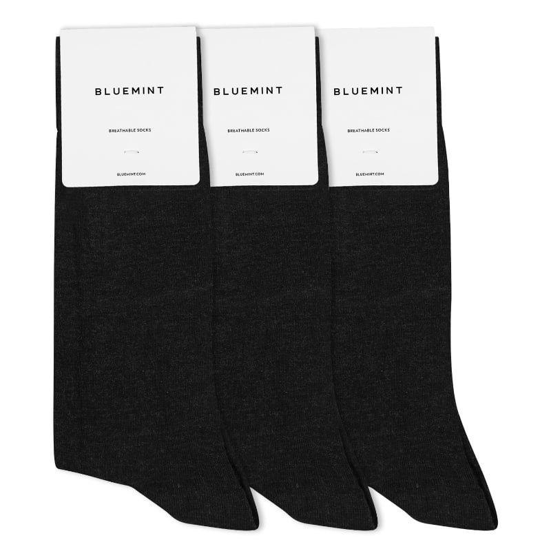 bluemint ROY 3 PACK ANTHRACITE MELANGE Stretch-Bamboo Blend Socks