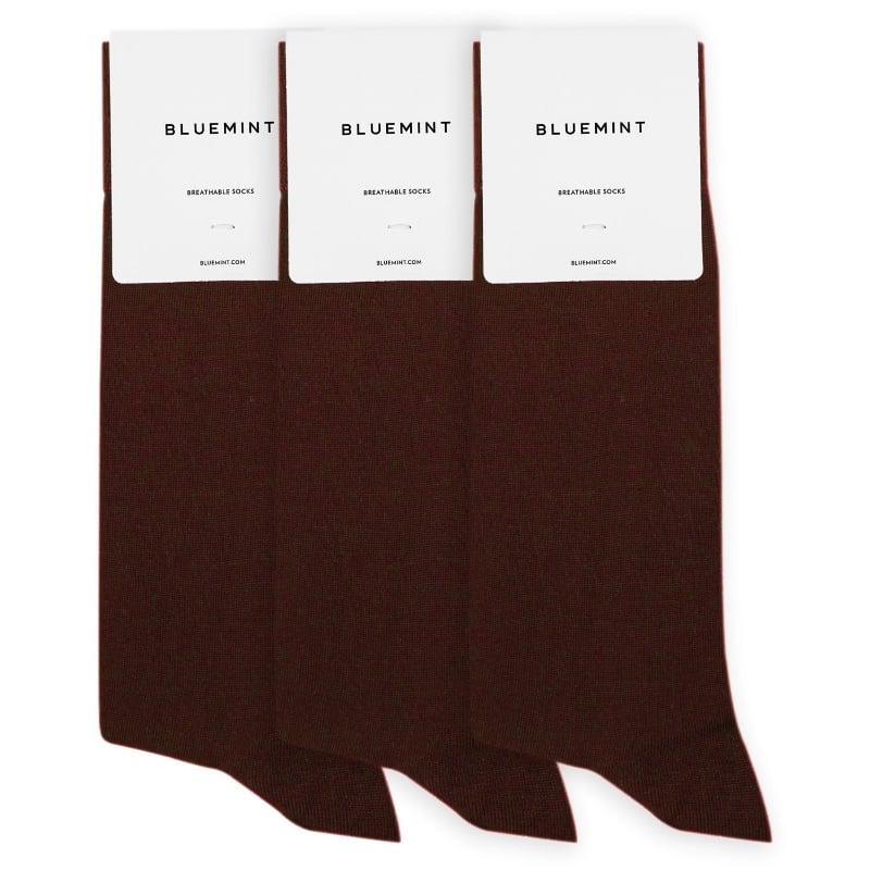bluemint ROY 3 PACK BORDEAUX Stretch-Bamboo Blend Socks