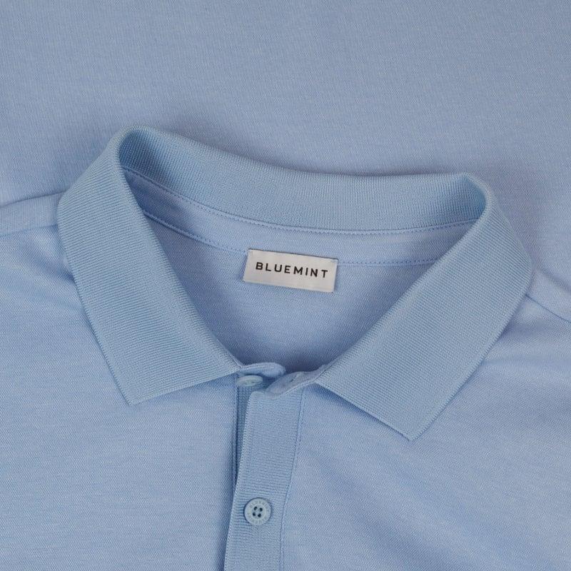 Bluemint SYDNEY SKY BLUE Lightweight Ribbed Polo Shirt