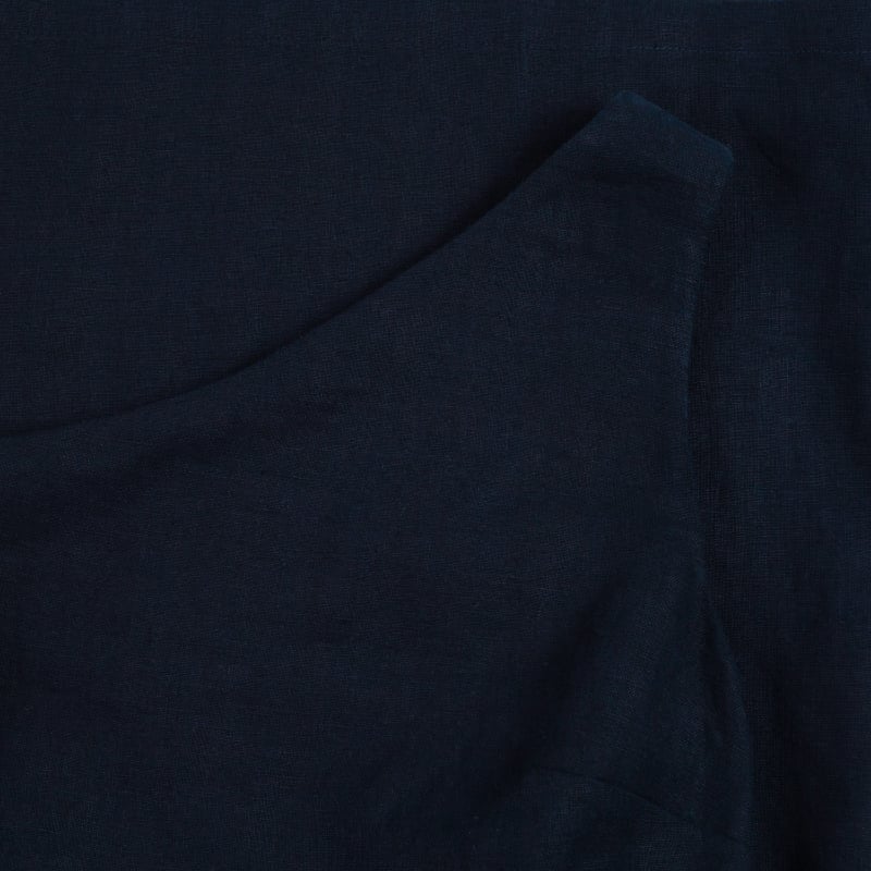 Bluemint SYLVIE DARK NAVY One-Shoulder Mini Linen Dress