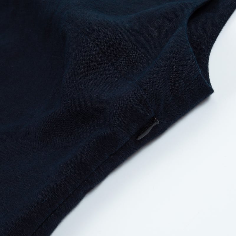 Bluemint SYLVIE DARK NAVY One-Shoulder Mini Linen Dress