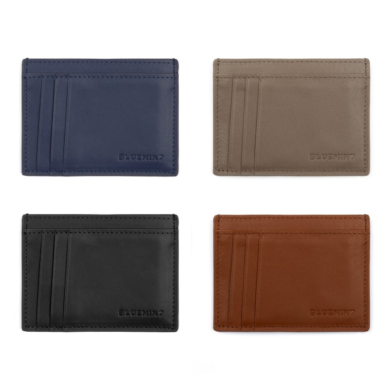 Bluemint VINCE BROWN Logo-Debossed Leather Cardholder