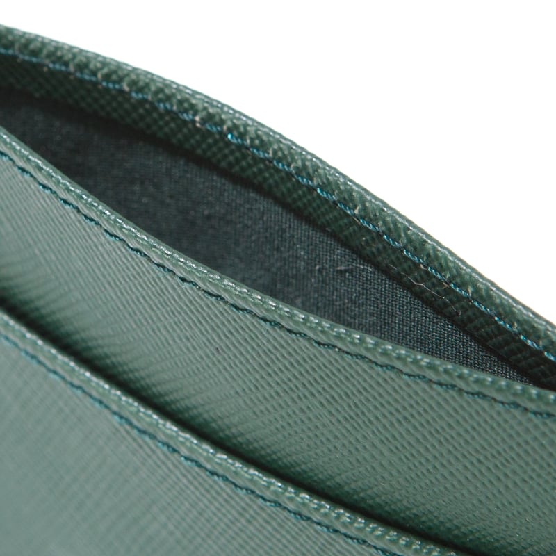 Bluemint WALLACE GREEN Cross-Grain Leather Cardholder